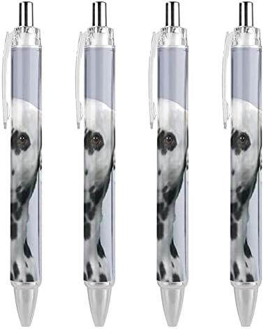 Dalmatinski pas uvlači se valjana kugla olovka plava tinta glatka pisati kuglica olovka za muškarce Office Office Pens 4 PCS