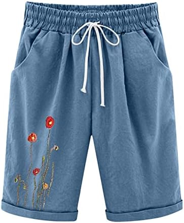 Grafike Bermuda kratke hlače Žene dužine koljena povremeni ljetni dres kratke hlače s dubokim džepovima salon dugi kratke hlače teniske