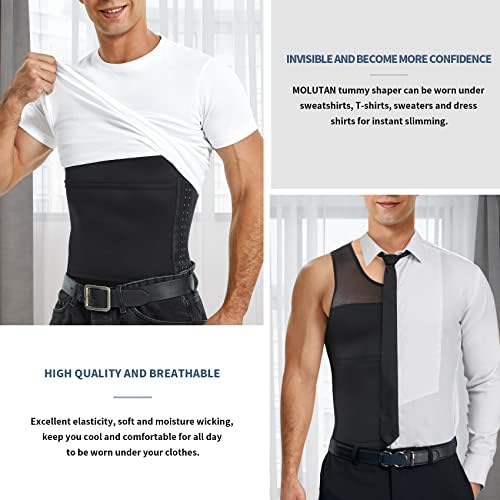 Molutan kompresije za muškarce za muškarce u obliku prsa u trbuhu Upravljanje tijelom Shipping Slimming Undershirt za vježbanje prsluk