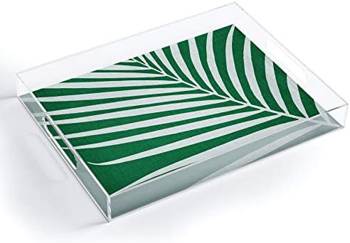 Društvo6 Moderna tropska minimalistička akrilna ladica od palminog lista, 5,5 x 12, zelena