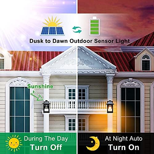 Vanjska solarna zidna svjetiljka s 3 načina osvjetljenja, od sumraka do zore, LED zidna svjetiljka s vanjskim senzorom pokreta, Sigurnosno
