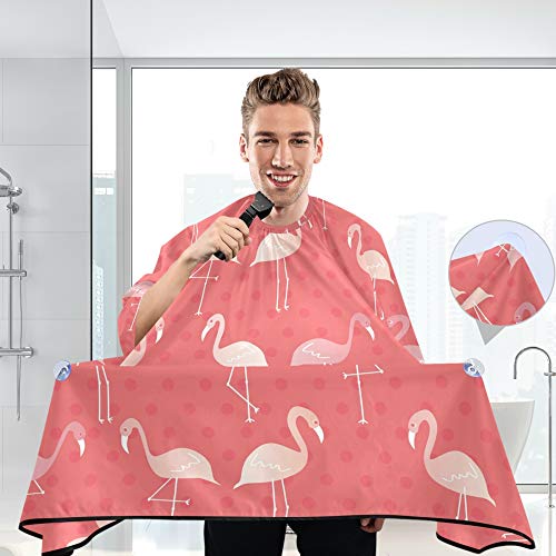 Alaza Pink Flamingo Polka Dot vodootporni barber ogrtač za muškarce žene Brada brijanje pregača pregača Profesionalna krpa za rezanje