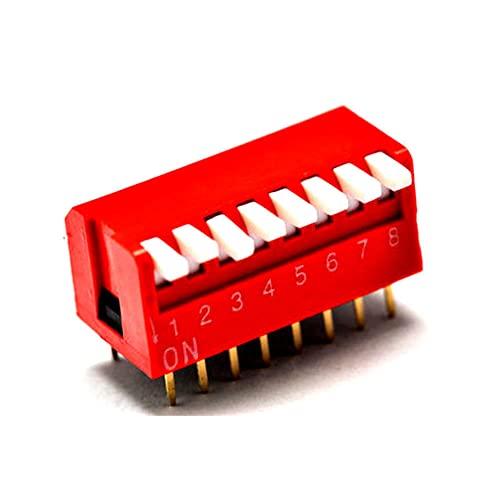 10pcs/lot dip prekidač 8 -bitni put 2,54 mm preklopni prekidač Red Snap Switch Electronic