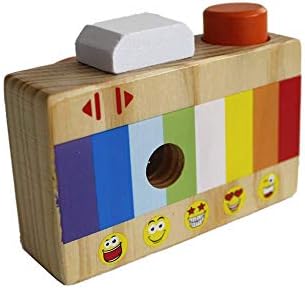 Mini drvena igračka za kameru s višeznačnim objektivom za kaleidoskop prijenosna kamera za malu djecu