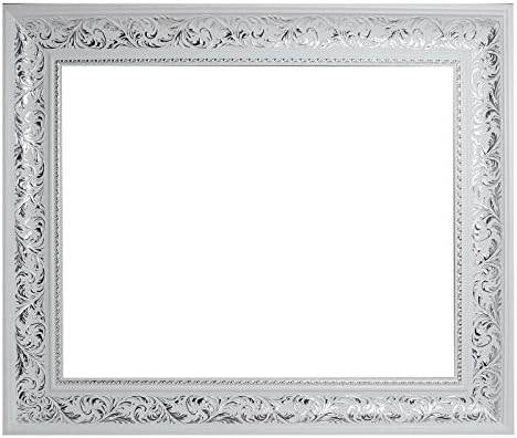 Neumann Bilderrahmen Baroque Frame White-srebro, okvirni barokni bijeli srebrni, 917 BIA/arg, prazan okvir, 60x80 cm