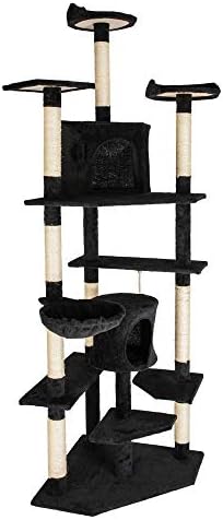 80 čvrsto slatko uže od sisala Plišana mačka penje se na stablo mačji toranj u crnoj boji-kvalitetni proizvodi za kućne ljubimce