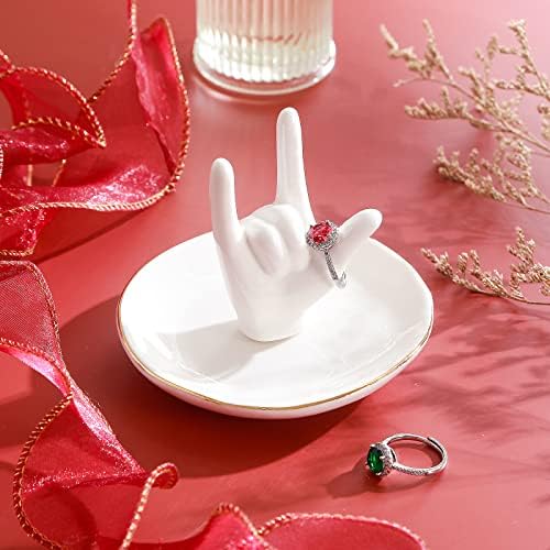 Kabina za puding pokloni za Valentinovo za nju - volim te ručno držač prstena Valentines Day Dekor, zaručnički držač zaručnika jelo