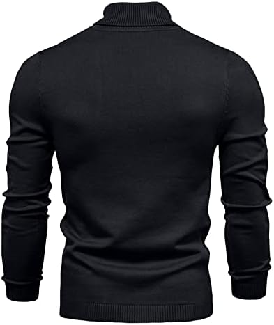 Uofoco hladna majica majica muškarac zima dugi rukav plus veličina radna naplatna kornjača pulover mekana čvrsta boja tijesni kabel