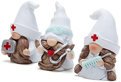 Hodao 3 PCS Doctor Dom Home gnome figurine ukrasi Doktor gnomi ukrasi skandinavski tomte elf dekor Pokloni ljetni gnomi figurice ukrasi