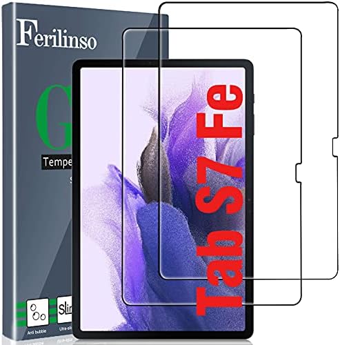Ferilinso Dizajniran za Samsung Galaxy Tab S7 Fe 5G 12,4-inčni zaštitna folija 2021 izdavanja, [Kaljeno staklo] [Vojna zaštita] [HD