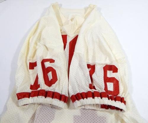 San Francisco 49ers 76 Igra Korištena bijeli Jersey 46 DP32787 - Nepotpisana NFL igra korištena dresova
