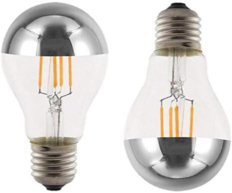 Pola kromirana žarulja 960 s postoljem od 4 vata, LED žarulja sa žarnom niti, Vintage Edison žarulja sa ogledalom, pola kromirana srebrna