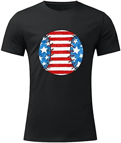 UBST muški vojnik Patriotske majice s kratkim rukavima Dan neovisnosti Retro uznemirena američka zastava Slim Fit Sports Tees
