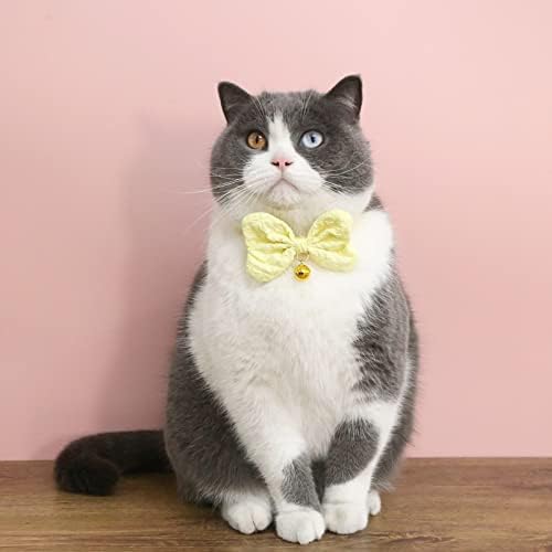 Ogrlica za kućne ogrlice Worparsen, ogrlica za kućne ljubimce s zvonom, meka udobna kućna mačka mačka luk za vrat, ogrlica za ogrlicu