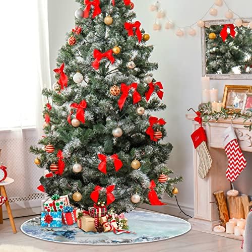 Oarencol Božićni snjegović snježni pahuljica poklon božićno drvce suknje 36 inča zima bobica bobica božićna zabava mat ukrasa mat