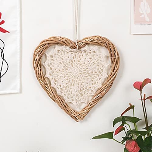 n/pletena viseća srca šik umjetni vijenac Diy Heart Wicker za vjenčanu rođendansku zabavu zid viseći ukras