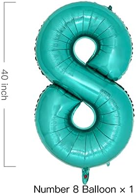 Tirkizni baloni s brojem 1 40 inča veliki tirkizno plavi baloni od folije za ženski rođendanski nakit s tirkiznim brojem Mala sirena