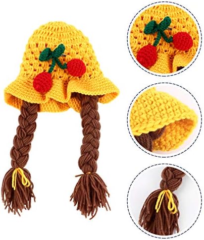 1pcs ručno izrađeni vuneni šešir pleteni šešir lijep šešir Kreativni šešir od trešnje za bebe za ukrašavanje kuće/zida / sobe