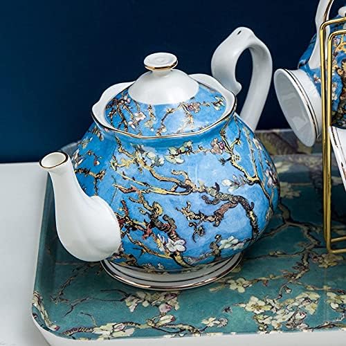 LIMX 1000ml ručno izrađene kosti Kina čajnik, Van Gogh slikar za slikanje, keramički čajnik, pokloni za kavu za kavu