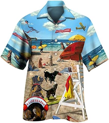 Ljetne košulje za muškarce 2023. 3d tiskana košulja tropska plaža kratkih rukava casual gumb-dolje aloha košulja regularna