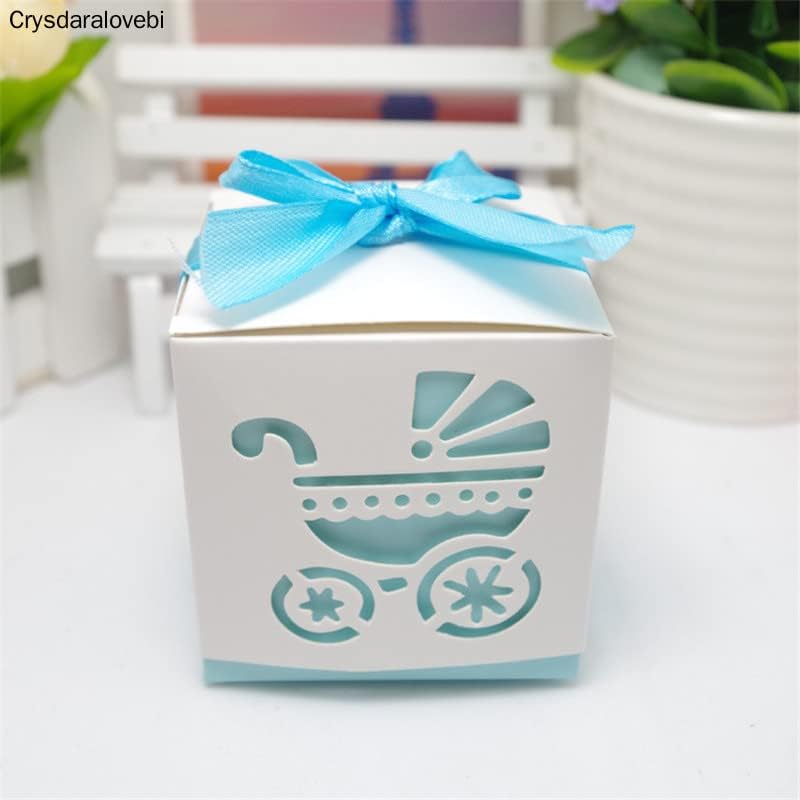 _ Laserski izrezana šuplja dječja kolica poklon kutije za kolačiće svadbeni tuš za bebu torba za slatkiše poklon kutija poklon kutija