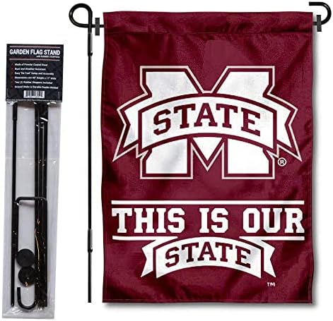 MSU Bulldogs Naš državni logotip Garden zastave i stalak za zastavu set podloge