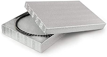 Elegantna kutija od srebrne folije s pamučnim punjenjem od 6 pakiranja-za setove narukvica, velike ogrlice , kolekcionarstvo, setove