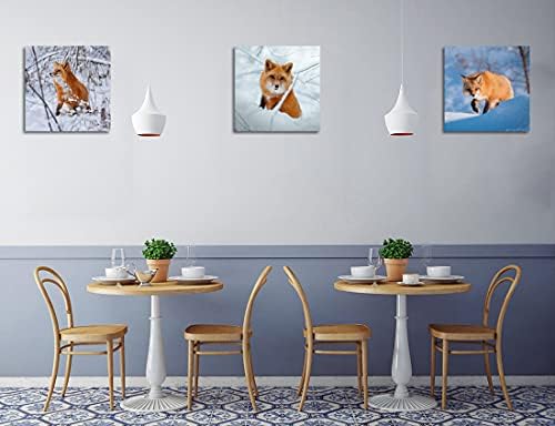 Crvena lisica platna zidna umjetnost dekor divljih životinja lov na snijeg slike na platnu zidne umjetnosti za kućne uredske ukrase