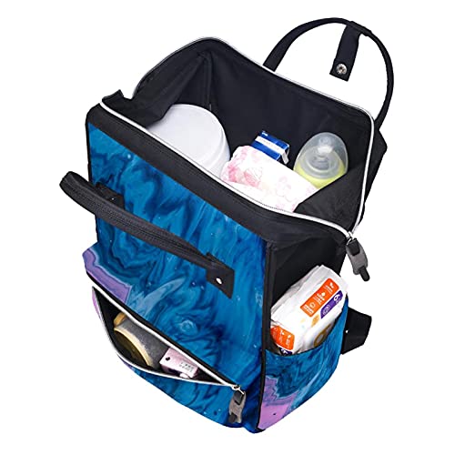Plava i ljubičasta tekuća umjetna pelena torbica torbica mumija ruksak veliki kapacitet za pelene torbe za njegu za njegu bebe