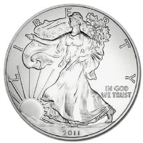 2011-1 unce američki srebrni orao s niskim paušalnim brodom .999 fini srebrni dolar necirkulirana američka metvica