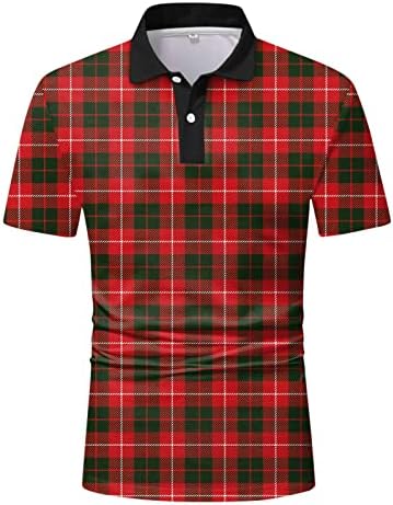 HDDK muške košulje s pletenicama, kratki rukavi provjereni ležerna golf košulja gumb za vrat ljetni sportski teniski tinejdžeri vrhovi