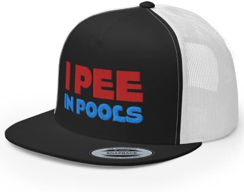 Rivemug I Pee u bazenima Izvezeni premium kamiondžijski šešir | Smiješna šala za poklon | Ravni Bill Crown CAP | Smiješan šešir