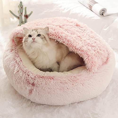 Qonioi pas okrugla mačka zima topla vreća za spavanje dugački plišani mekani krevet za kućne ljubimce smirujući krevet