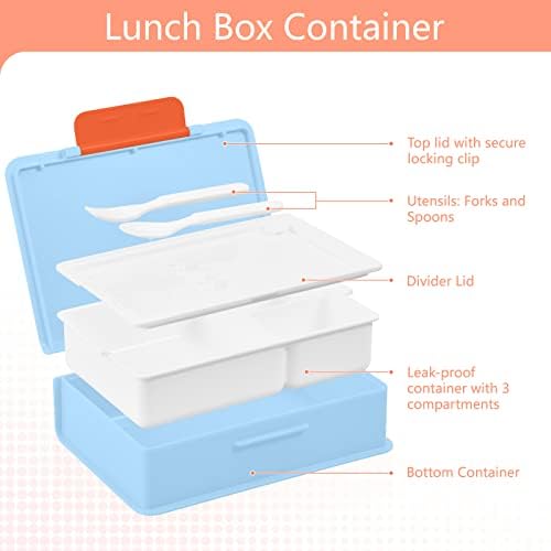 Alaza Slatki jednorog Rainbow Moon Cloud Bento kutija za ručak bez BPA-a bez propuštanja kontejnera za ručak s vilicom i žlicom, 1