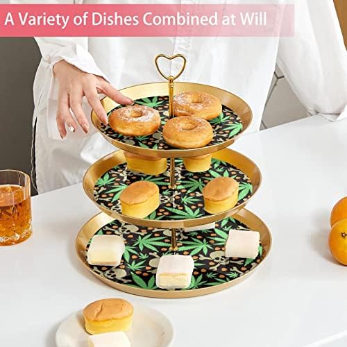 3 sloj kolača za cupcake lišće uzorak desert stol slojevir za posluživanje ladice za zabave