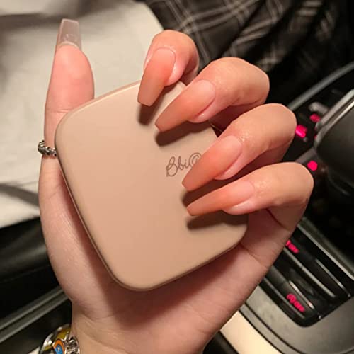Zalijepite lažne nokte srednje duljine Francuski mat goli ružičasti gradijent Moda Izvrstan dizajn umjetni nokti za žene zalijepite