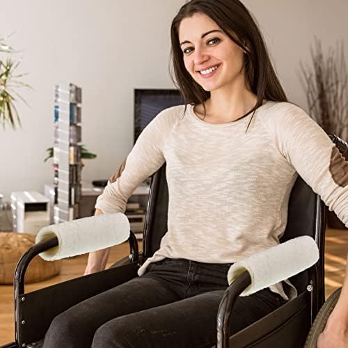 2 para presvlaka za ruke za invalidska kolica od sintetičke ovčje kože za uredsku transportnu stolicu mekani jastučići za ruke stolice