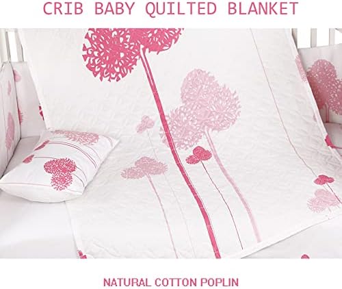 Dječja prekrivačka deka deka bijela krevetića za bebe pokrivač za djevojčice ružičasti print pamuk mali mališani utikač lagana rasadnik