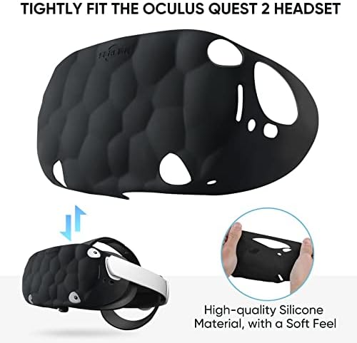 Silikonski poklopac Oculus Quest 2 Pribor, Sarlar VR Zaštitna školjka za Quest 2 slušalice, dolazi s poklopcem objektiva i poklopcem