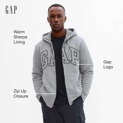 Gap muški logotip Sherpa puna dukserica s patentnim zatvaračem