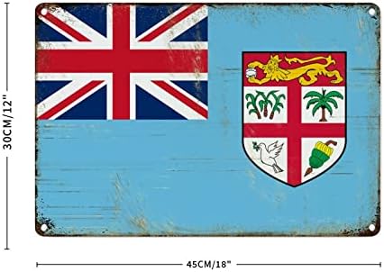 Fidži zastava Vintage Zidni znak Fidži Country SUVENTIR ZNAČAJ Rustikalni aluminijski metalni znak Nacionalna zastava muškarci dekor