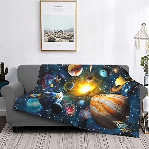 Harvest Valley Flanel Fleece Beby pokrivač s 3D ispisanim planetom solarnog sustava, prikladan za pokrivače za krevet i kauč, pogodno