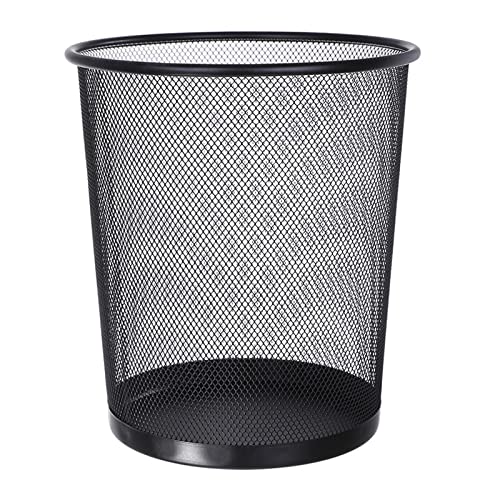 Kante za smeće bucket bucket bucket, okrugla metalna mrežasta kanta za smeće bez poklopca koš za smeće za kućni ured od kovanog željeza