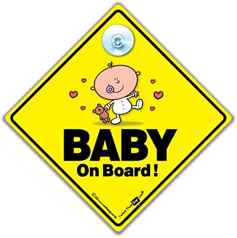 Znak bebe na brodu, znak automobila za bebe, dijete u automobilu za usisavanje Cup znak visoke vidljivosti usisani prozor automobila