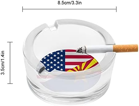 Zastava SAD -a i Arizona State Staklene pepeljare za cigarete i cigare držač kućišta za ladice za pepeo za dar za dekoraciju stola
