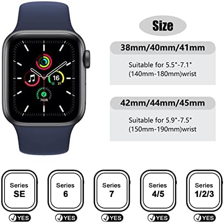 Topbang kompatibilan s Apple Watch Bandom 38 mm 40 mm 41 mm za žene muškarce, IWatch silicij gel bel soft podesivi Apple Watch Sport
