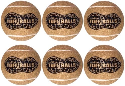 Petsport kikiriki maslac TUFF BULL Igračke za pse | 2 pakiranje srednjeg kućnog ljubimca sigurni i izdržljive gumene teniske kuglice