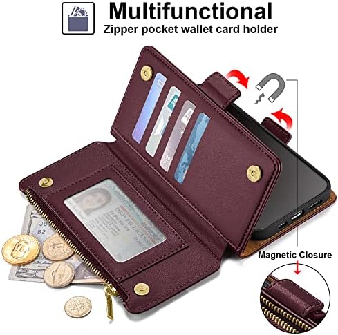 Torbica-novčanik Antsturdy za iPhone 12 Pro Max 【Zaključavanje RFID 【】 za Džep 【】 za 7 utora za kartice】 Zaštitna torbica-knjižica