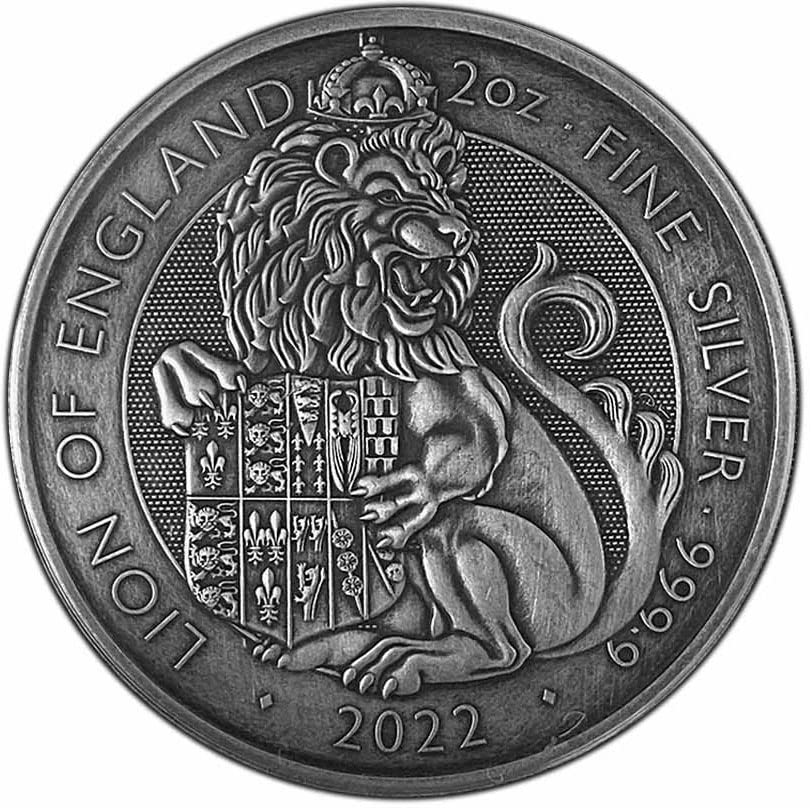 2022 de moderna komemorativna powercoin lav iz Engleske tudor zvijeri antikvitet 2 oz srebrni novčić 5 £ Ujedinjeno Kraljevstvo 2022