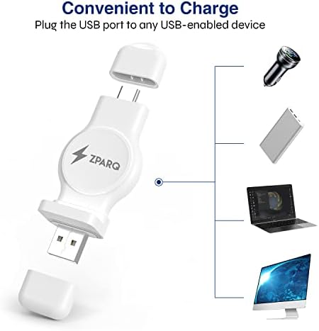 USB A i USB C Wireless Apple Watch Charger Black by Zparq